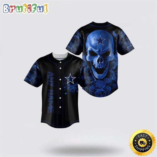 NFL Dallas Cowboys Baseball Jersey 3D Personalized Skull Top Quality Fan Apparel secowp