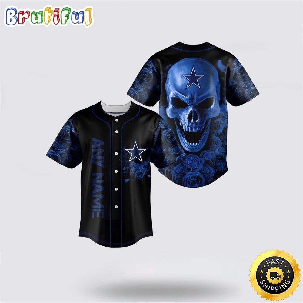 NFL Dallas Cowboys Baseball Jersey 3D Personalized Skull Top Quality Fan Apparel NFL Dallas Cowboys Baseball Jersey 3D Personalized Skull Top Quality Fan Apparel