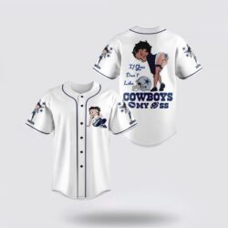 NFL Dallas Cowboys Baseball Jersey American Football Team If You Don?t Like Cowboys Betty Boop White Blue Jersey Shirt