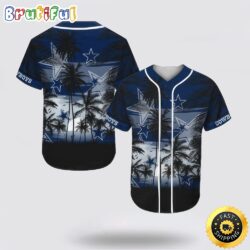 NFL Dallas Cowboys Baseball Jersey Shirt Palm Tree