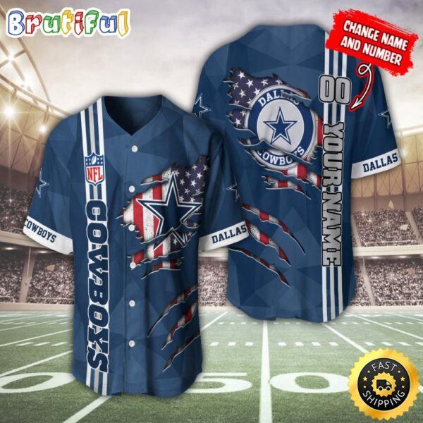 Personalized NFL Dallas Cowboys Baseball Jersey America Flagy America Flag Athletic Style Jerseys fwfv77