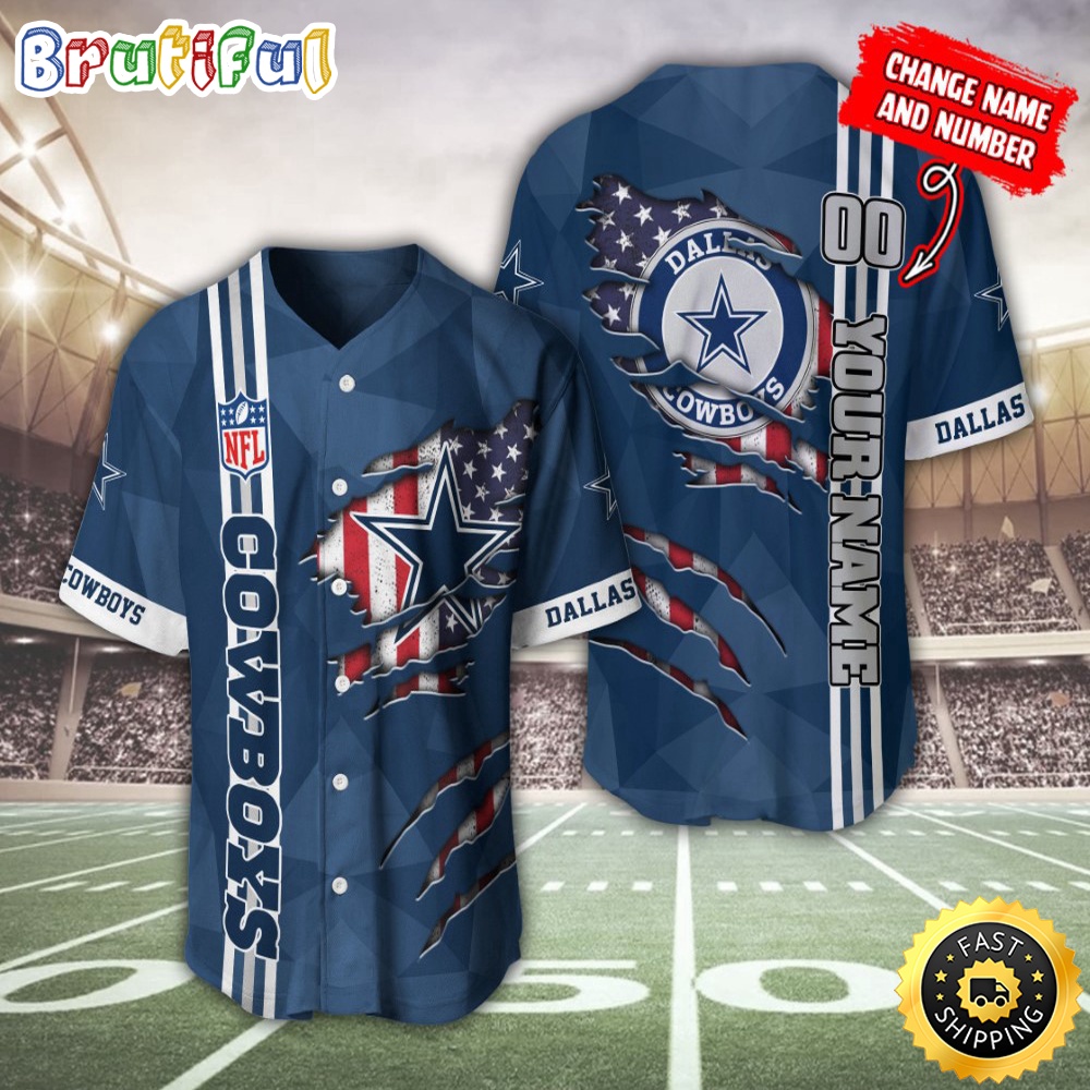Personalized NFL Dallas Cowboys Baseball Jersey America Flagy America Flag Athletic Style Jerseys Personalized NFL Dallas Cowboys Baseball Jersey America Flagy America Flag Athletic Style Jerseys
