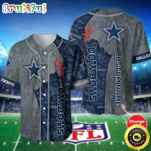 Personalized NFL Dallas Cowboys Baseball Jersey Dynamic Team Shirts cgwolu