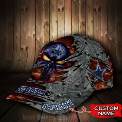 Dallas Cowboys Skull NFL Team Custom Name 3D Cap cLoSMDf8 Dallas Cowboys Skull NFL Custom Name Cap 1 2