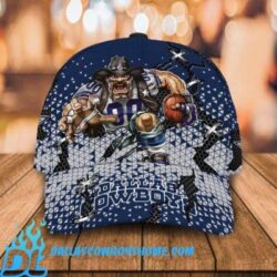 NFL Dallas Cowboys mascot 3D cap custom name for fan