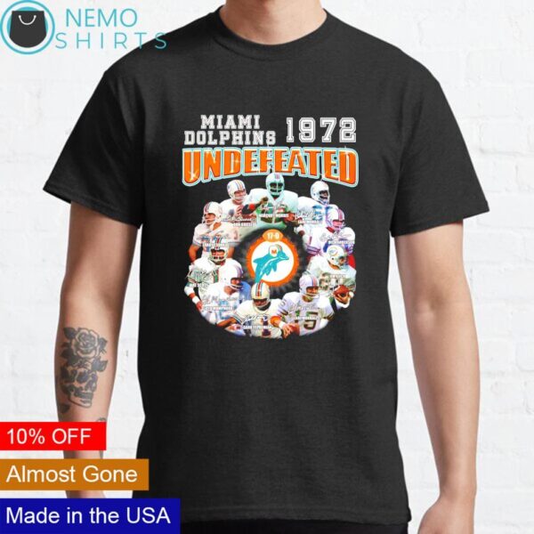 miami dolphins 1972 undefeated players signature shirt t shirt