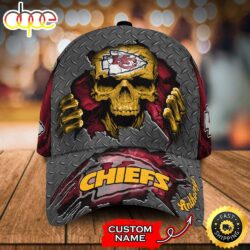 Kansas City Chiefs 3d Cap Skull Nfl Custom Name