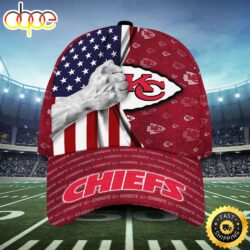 Kansas City Chiefs Nfl Usa Flag 3d Cap