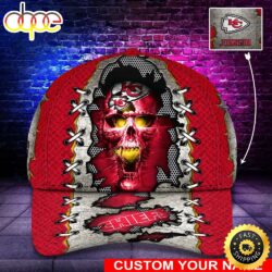 Kansas City Chiefs Personalized Skull 3d Cap