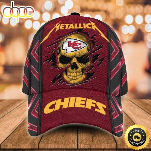 Nfl Kansas City Chiefs Metallica 3d Cap wy0zcy