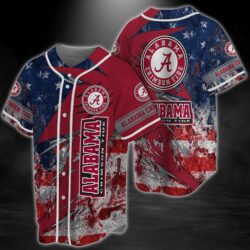 Alabama Crimson Tide NCAA Baseball Jersey Shirt – Patriotic US Flag Design