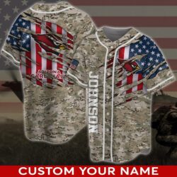 Arizona Cardinals NFL Custom Name Camo Flag US Baseball Jersey Shirt