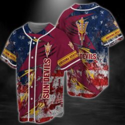 Arizona State Sun Devils NCAA Baseball Jersey Shirt US Flag