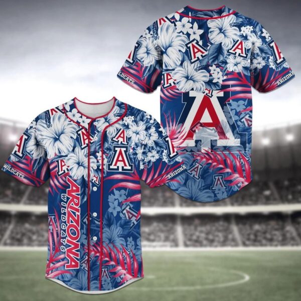 Arizona Wildcats NCAA Baseball Jersey Shirt Flower