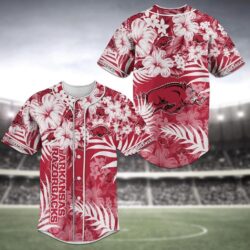 Arkansas Razorbacks NCAA Baseball Jersey Shirt Flower