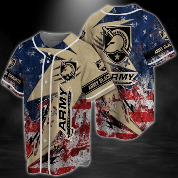 Army Black Knights NCAA Baseball Jersey Shirt US Flag