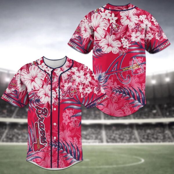 Atlanta Braves MLB Baseball Jersey Shirt Flower