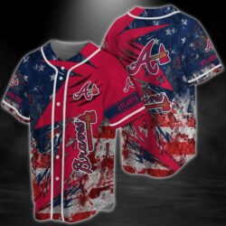 Atlanta Braves MLB Baseball Jersey Shirt US Flag