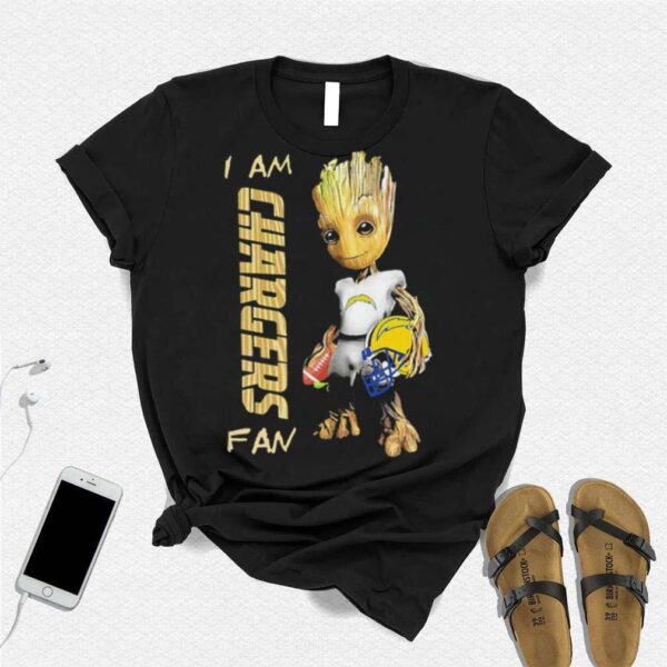 Baby Groot I am Los Angeles Chargers fan football player 2024 shirt