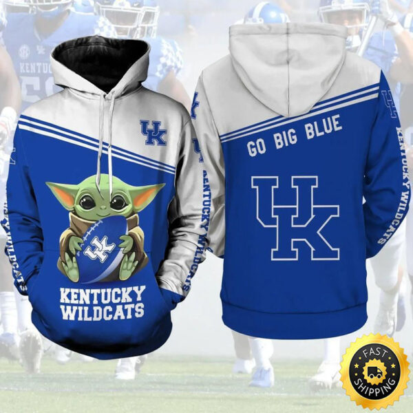 Baby Yoda Kentucky Wildcats 3D Hoodie All Over Print