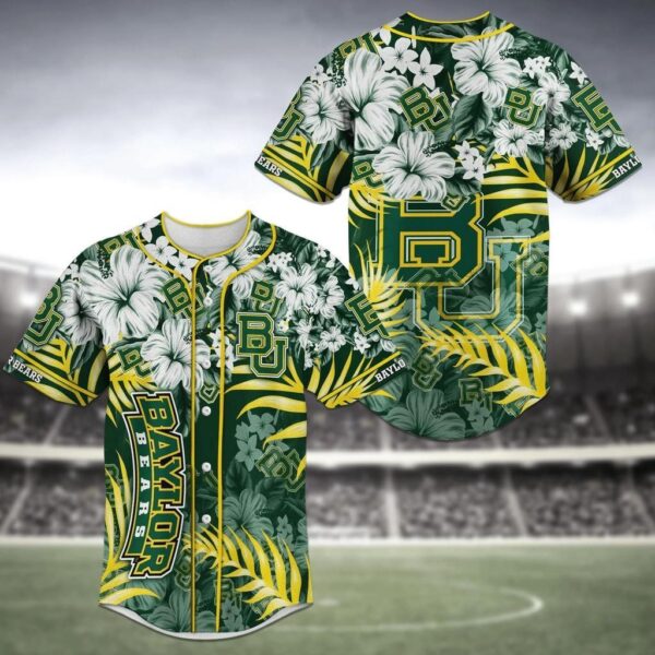 Baylor Bears NCAA Baseball Jersey Shirt Flower