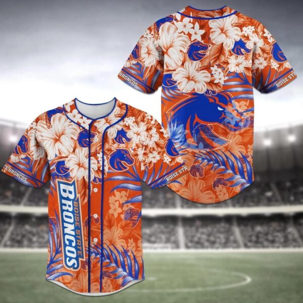 Boise State Broncos NCAA Baseball Jersey Shirt Flower