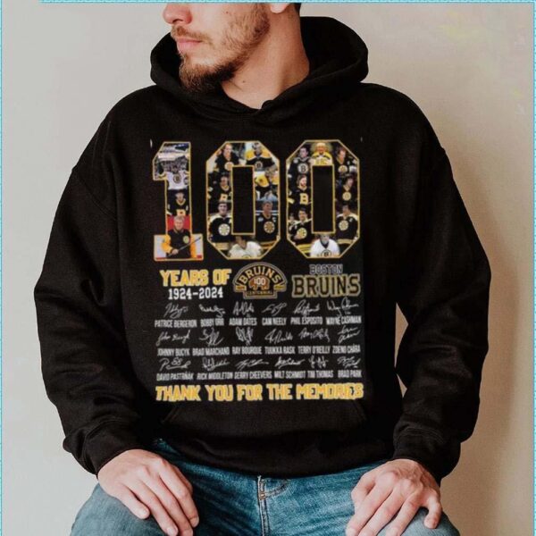 Boston Bruins 100 Years Of 1924 – 2024 Thank You For The Memories T Shirt