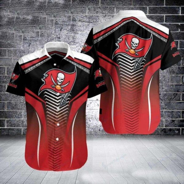 Buccaneers Swashbuckler Red And Black Gradient NFL Tropical Shirt