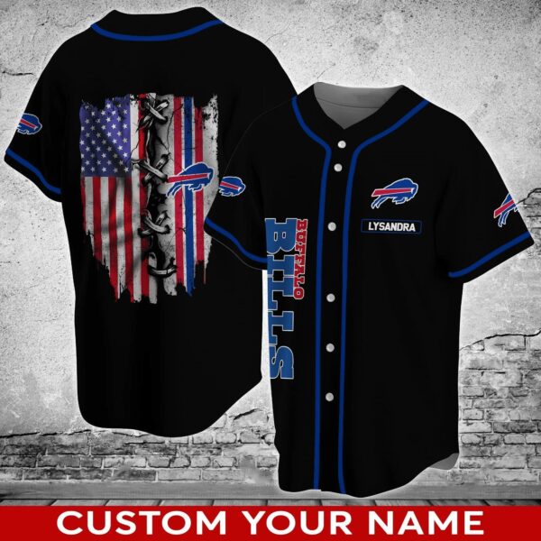 Buffalo Bills NFL Custom Name Baseball Jersey Shirt