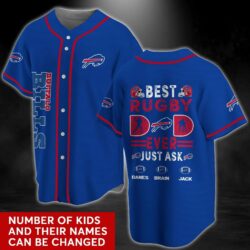 Buffalo Bills NFL Personalized Baseball Jersey Shirt Best Rugby Dad Ever