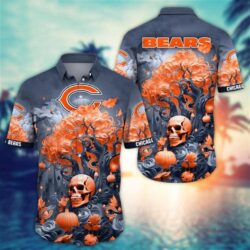 Chicago Bears Halloween Skull Pumpkin – NFL Hawaiian Shirt