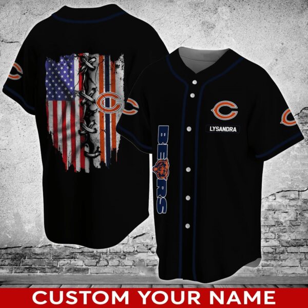 Chicago Bears NFL Custom Name Baseball Jersey Shirt 08