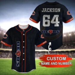 Chicago Bears NFL Custom Name Baseball Jersey Shirt 10