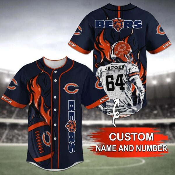 Chicago Bears NFL Custom Name Baseball Jersey Shirt FV023