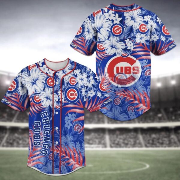 Chicago Cubs MLB Baseball Jersey Shirt Flower