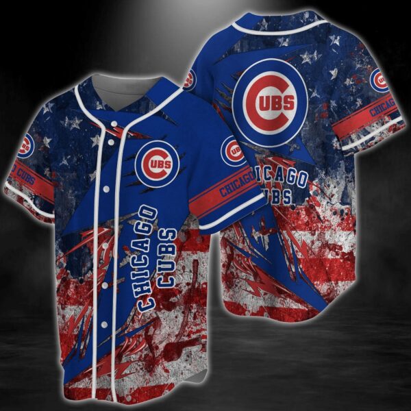 Chicago Cubs MLB Baseball Jersey Shirt US Flag