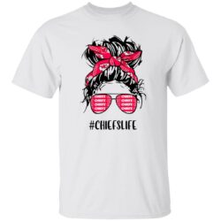 Chiefs Life Kansas City Chiefs Messy Bun Girl With Headband And Glasses for Shirt