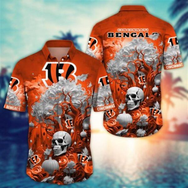 Cincinnati Bengals Halloween Skull Pumpkin – NFL Hawaiian Shirt