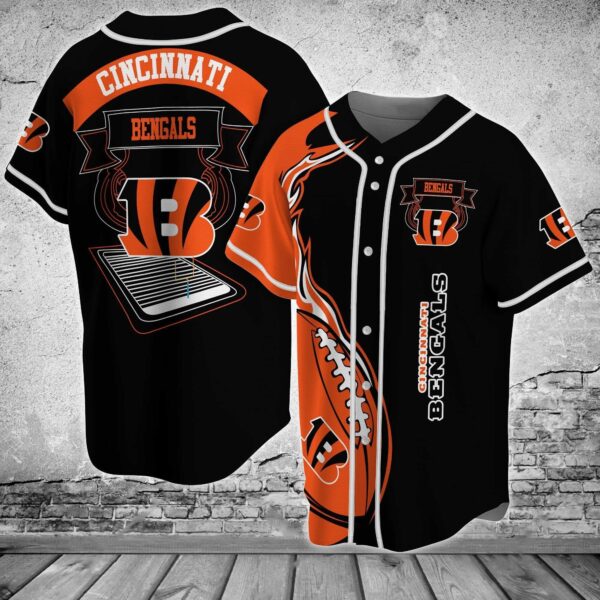 Cincinnati Bengals NFL Baseball Jersey Shirt Favo