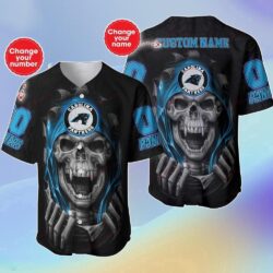 Custom Name And Number NFL Carolina Panthers Halloween Baseball Jersey Shirt Gift For Fans