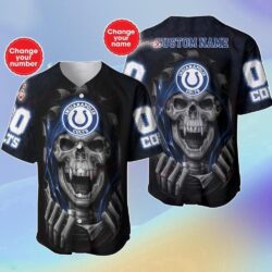 Custom Name And Number NFL Indianapolis Colts Halloween Baseball Jersey Shirt Gift For Fans