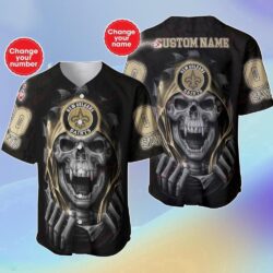 Custom Name And Number NFL New Orleans Saints Halloween Baseball Jersey Shirt Gift For Fans