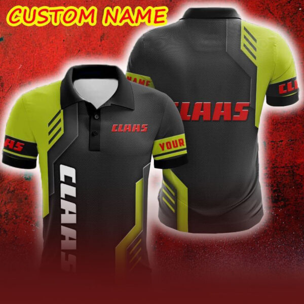 Custom Name Claas Logo Car Truck And Motorcycle Polka Dot Leather Golf Polo Shirt AOP