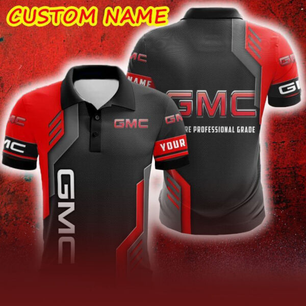 Custom Name GMC Logo Car Truck And Motorcycle Polka Dot Leather Polo Car AOP