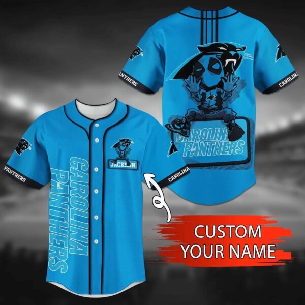 Customizable Carolina Panthers NFL Baseball Jersey Shirt