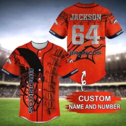 Denver Broncos NFL Baseball Jersey Shirt with Personalized Name for Fans