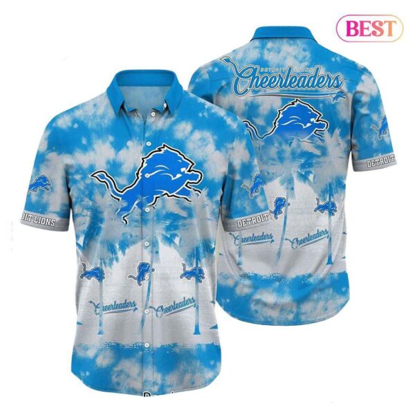 Detroit Lions NFL Hawaiian Shirt Tropical Pattern Graphic Short Sleeve Summer Gift For Fans