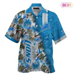 Detroit Lions NFL Team Football Beach Shirt Summer Button Down Hawaiian Shirt Fan Ever