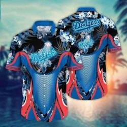 Elegant Floral Curve LA Dodgers Tropical Hawaiian Shirt