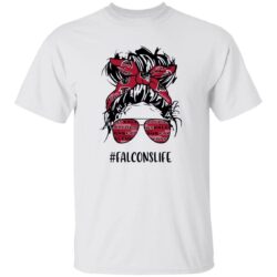 Falcons Life Messy Bun Girl With Headband And Glasses Atlanta Falcons for Shirt